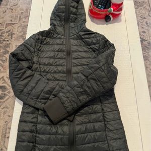 Equiline women’s down hooded jacket size small color army green